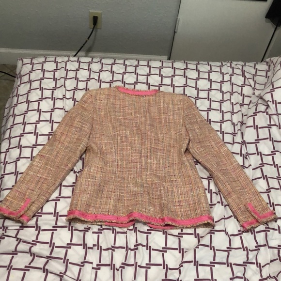 Dana Bachman Pink Multi Color Tweed Blazer Women’s Size 6 - Picture 10 of 11
